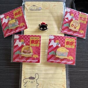 Sanrio 60th Anniversary Pins and Notepad  Bundle